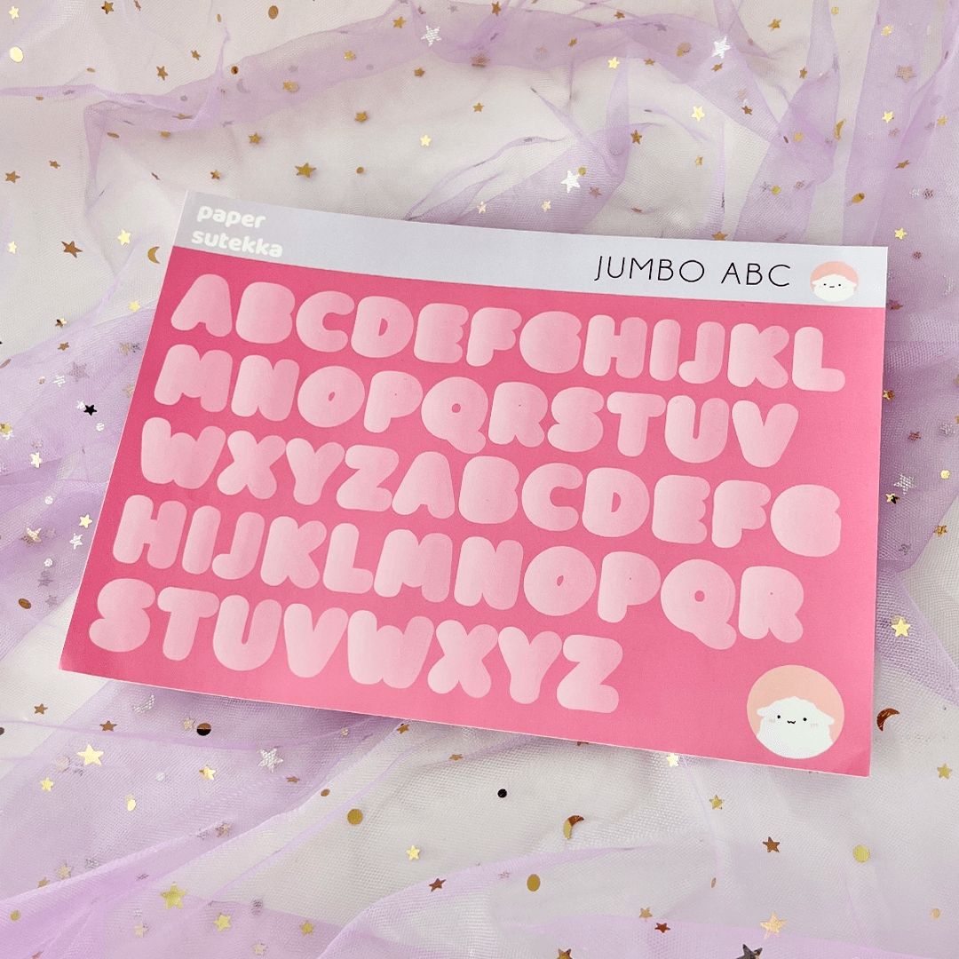 abc-jumbo-size-pinks-sticker-sheet-paper-sutekka-stationery