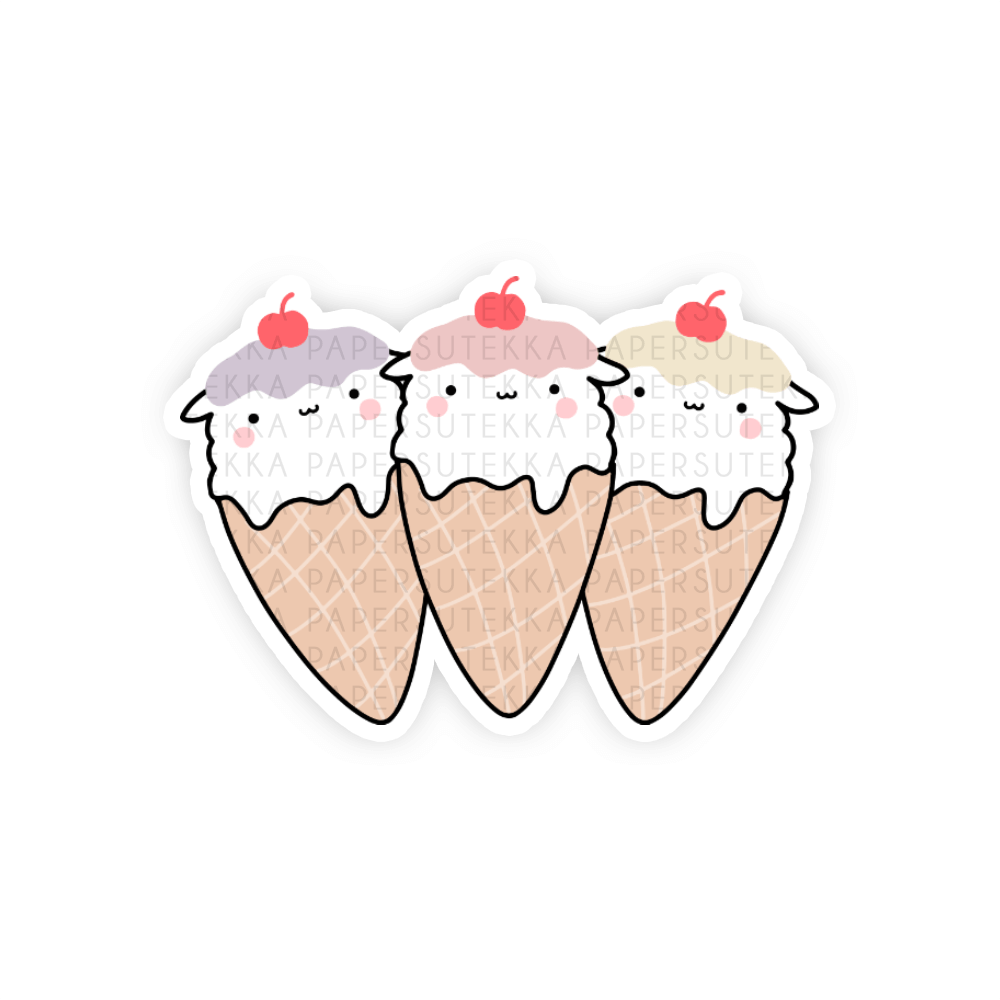 Mika Ice Cream Vinyl Sticker Paper Sutekka Stationery ペーパーステッカー
