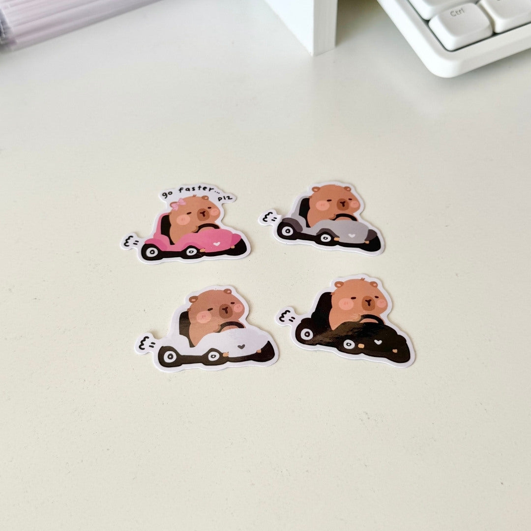 Kapi Sticker Kapi the Capybara Sports Car Sticker Decal – Paper Sutekka Stationery