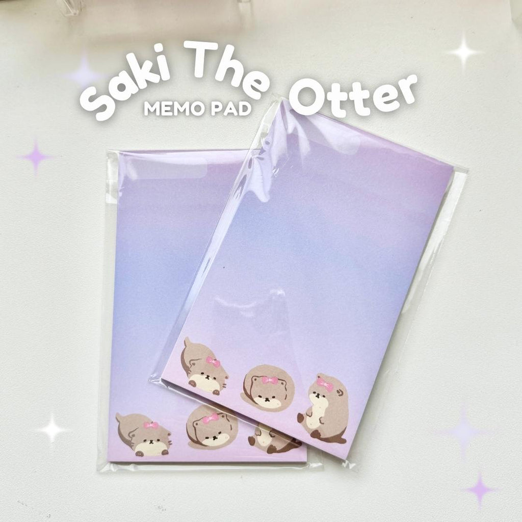 Saki The Otter Purple Gradient Memo Pad - paper suteka