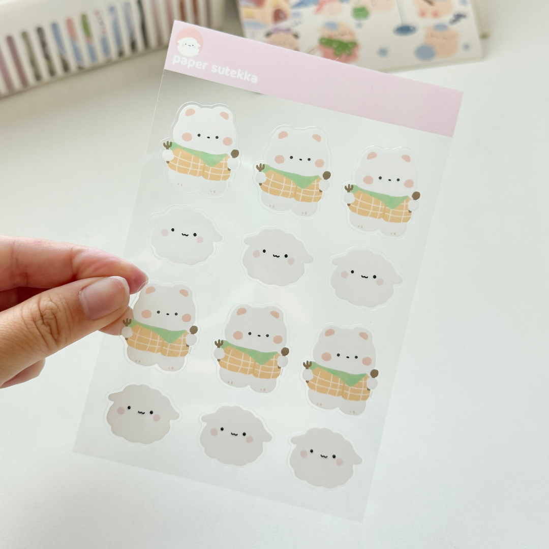 Polee Fork and Spoon, Mika the Sheep Clear Sticker Sheet – Paper