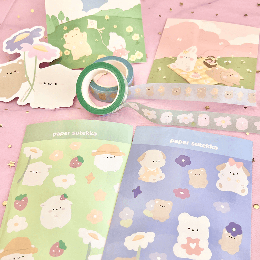 Spring Time with Mochi and Friends Stationery Set - papersutekka