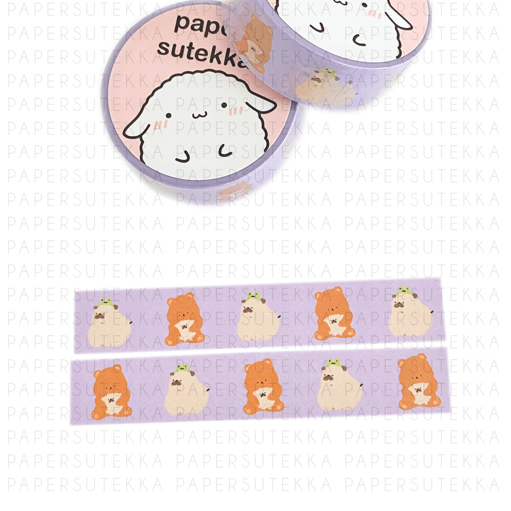 Choco, Pagu, and HIki Lilac Washi Tape - paper sutekka