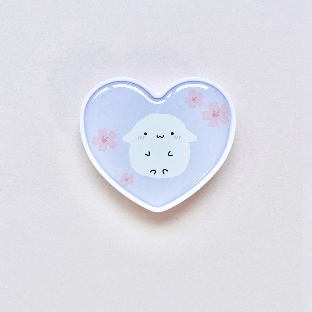 Mochi Heart Cherry Blossom Acrylic Phone Grip - paper sutekka