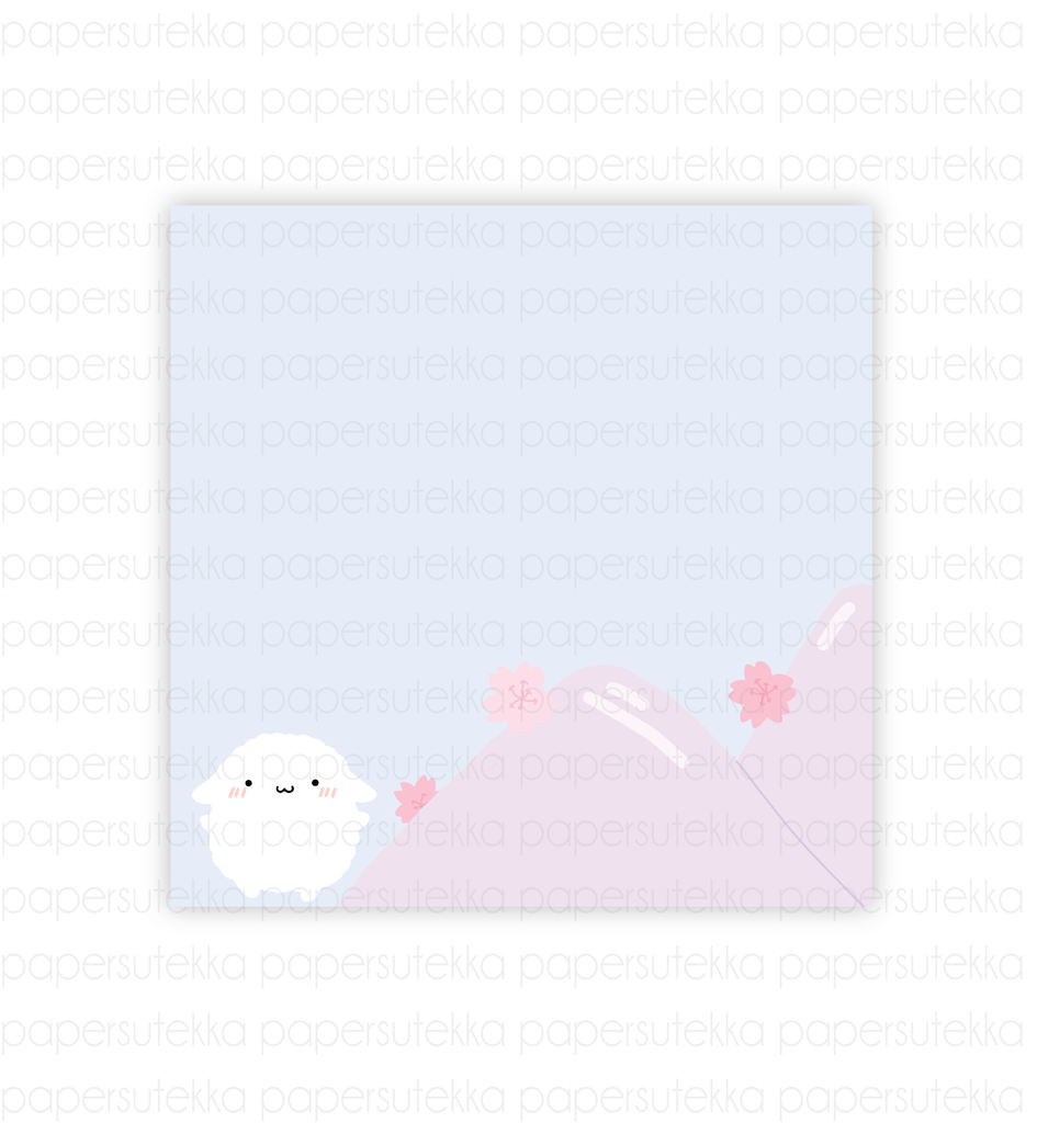 Mochi Cherry Blossom Mountain Memo Pad  - paper sutekka