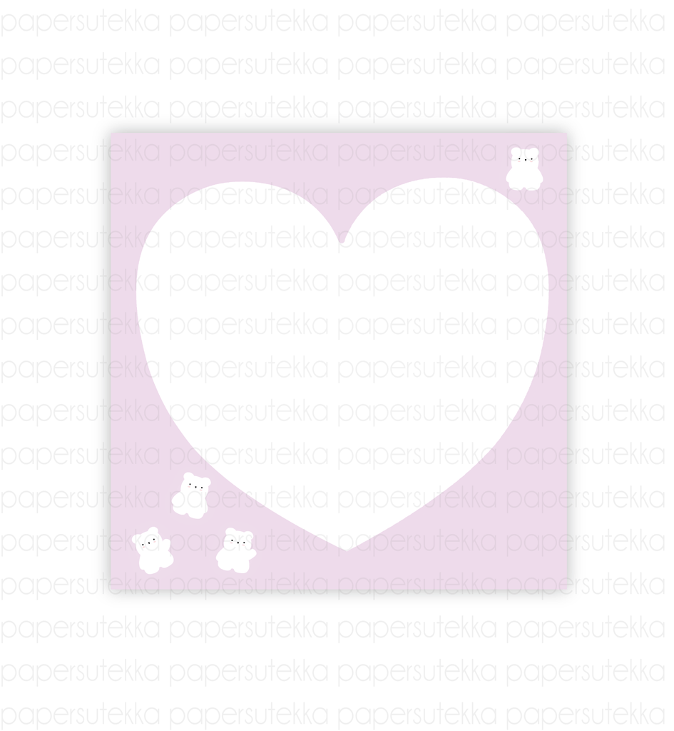 Polee Heart Lilac Memo Pad - paper sutekka