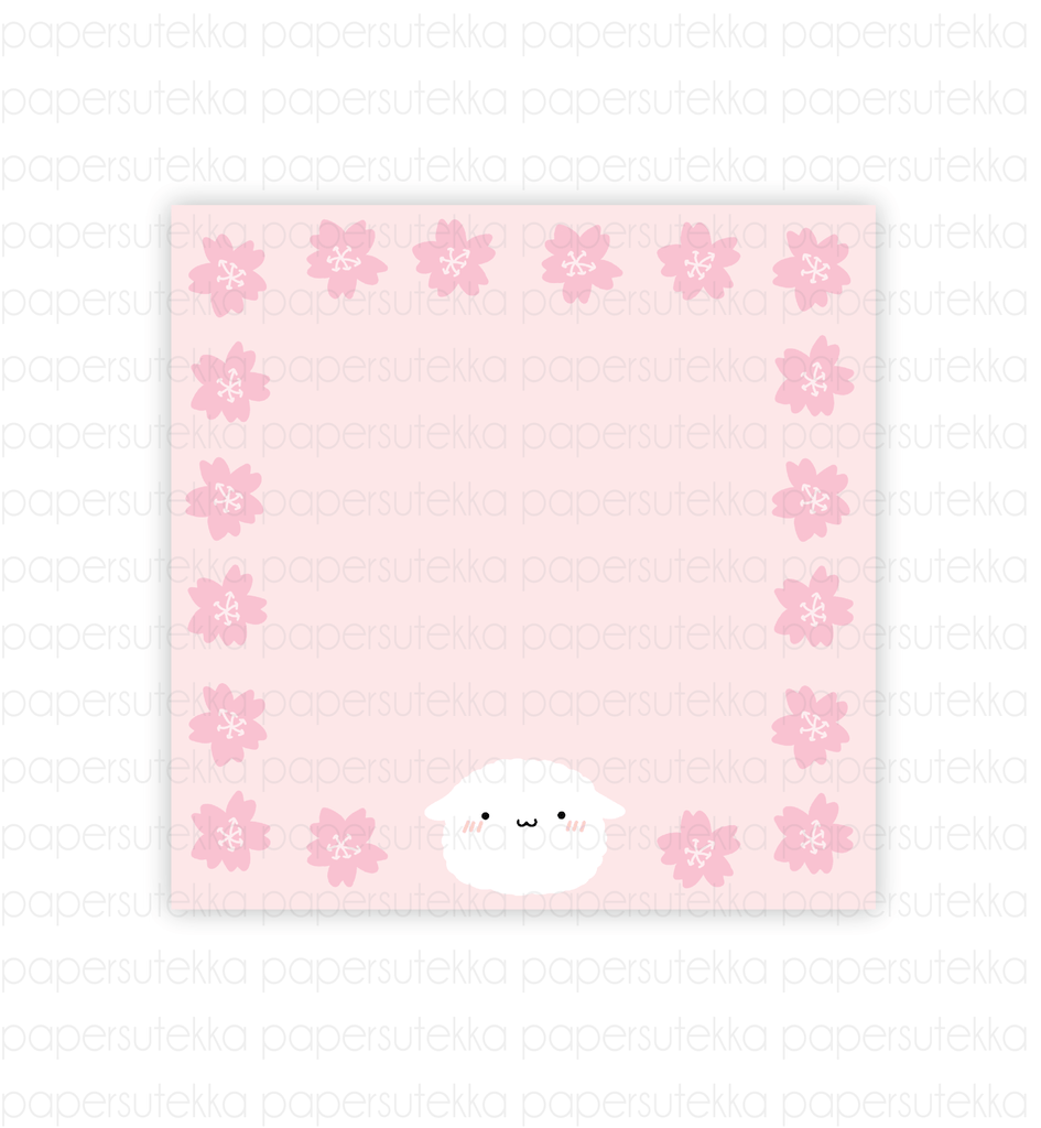Mochi Cherry Blossoms Pink Memo Pad - paper sutekka