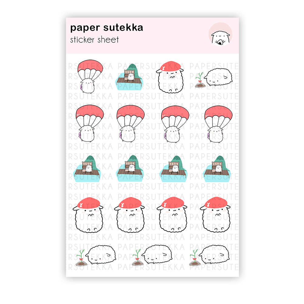 Mika Crash Landing On You Sticker Sheets  - Paper Sutekka Stationery Store