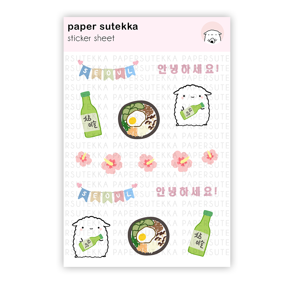 Mika Visits Seoul Sticker Sheet – Paper Sutekka Stationery