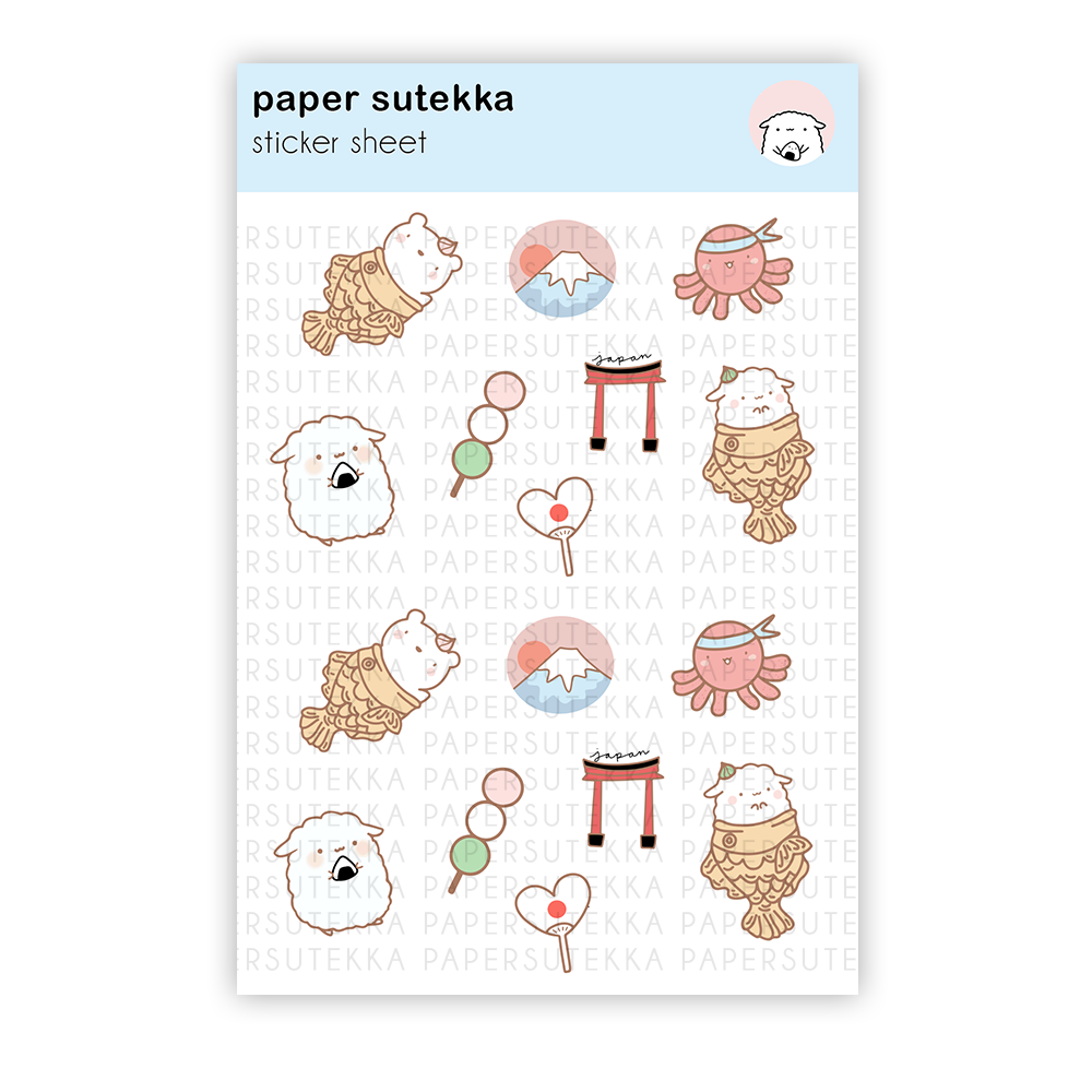 Mika Visits Japan Sticker Sheet - Paper Sutekka