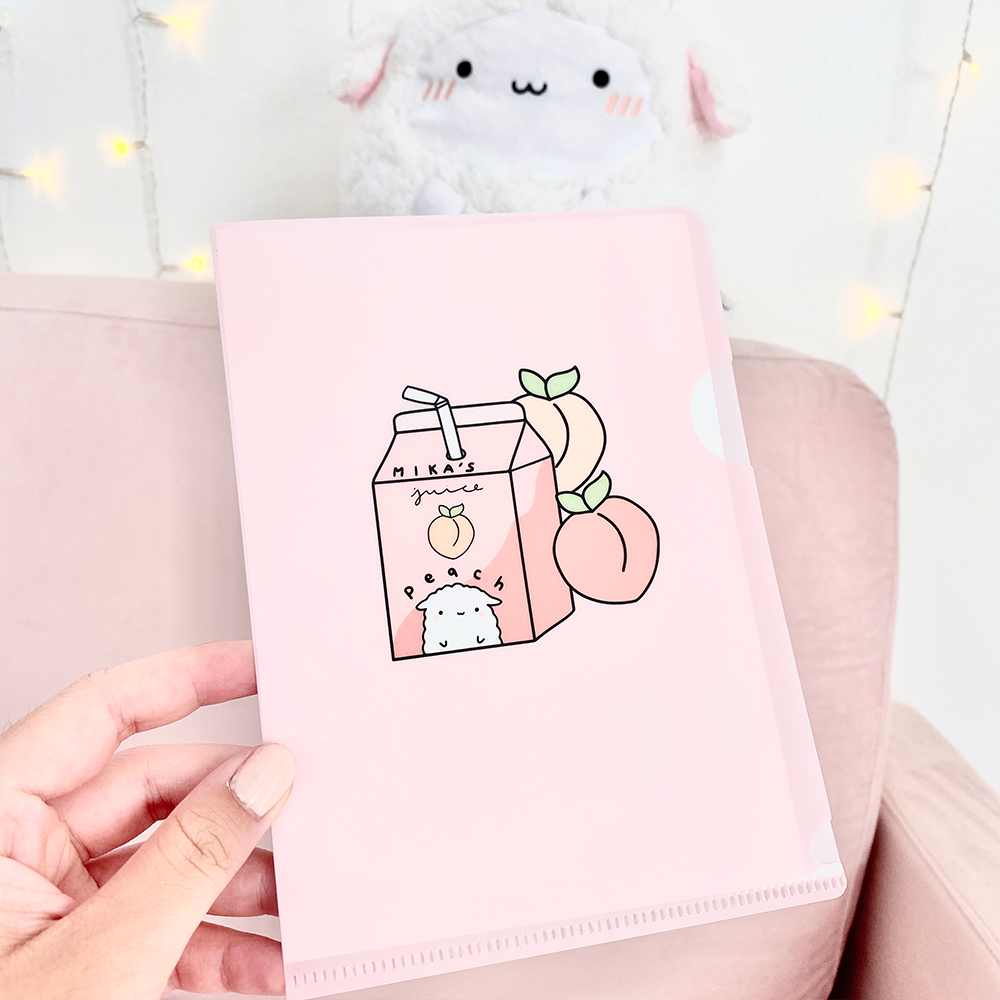 Mika's Peach Drink Clear File Folder - paper sutekka