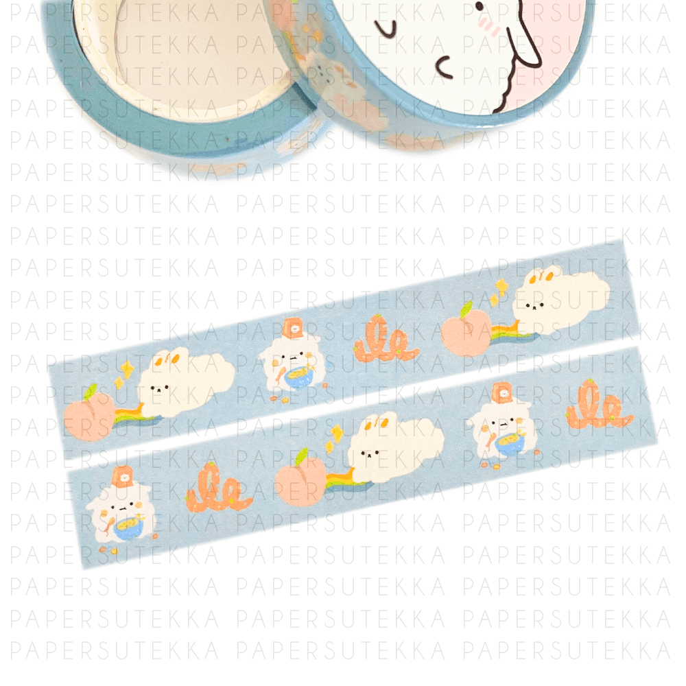 Bunny Rainbow Peaches and Cereal Washi Tape- paper sutekka