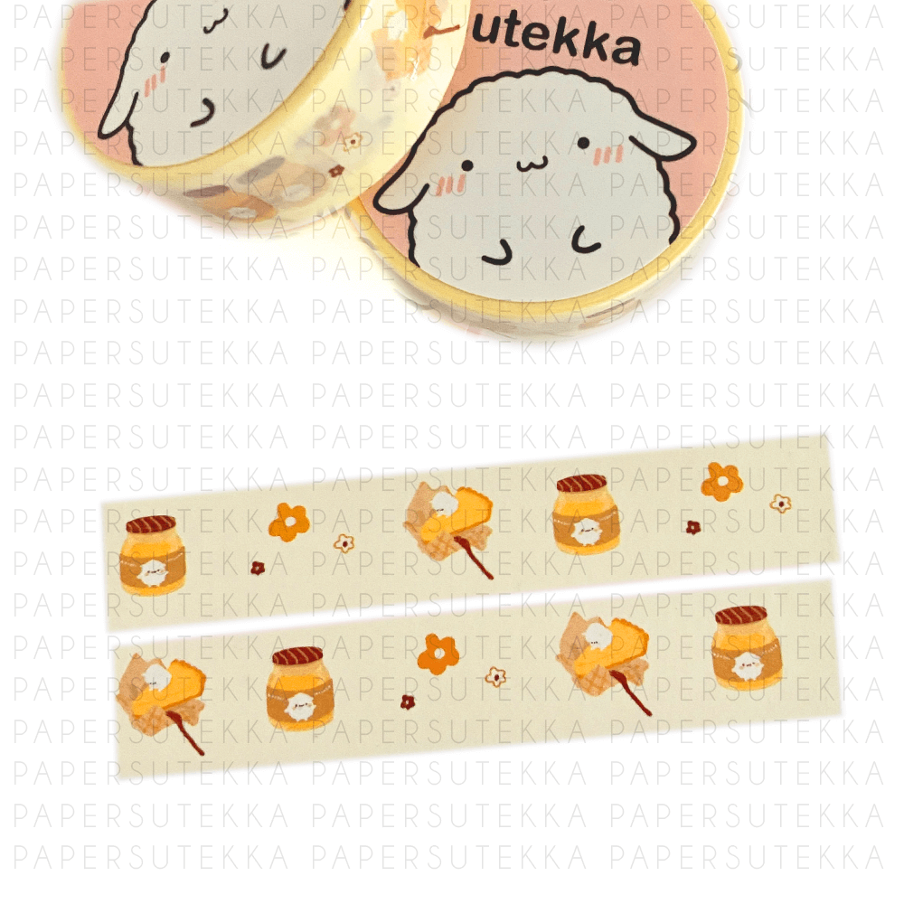 Mochi Honey Pot, Flowers, Pie Washi Tape - paper sutekka