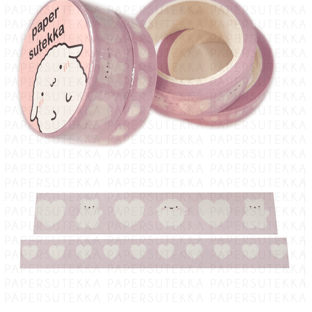 Polee and Mochi Lilac Hearts Washi Tape Set of 2 - paper sutekka